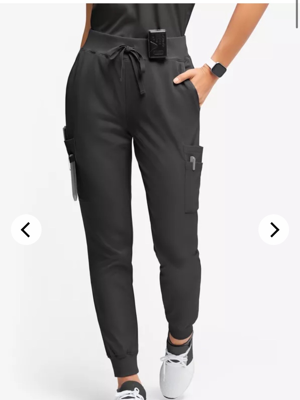 Whisperlite Women's Black Cargo Joggers with Drawstring Waist